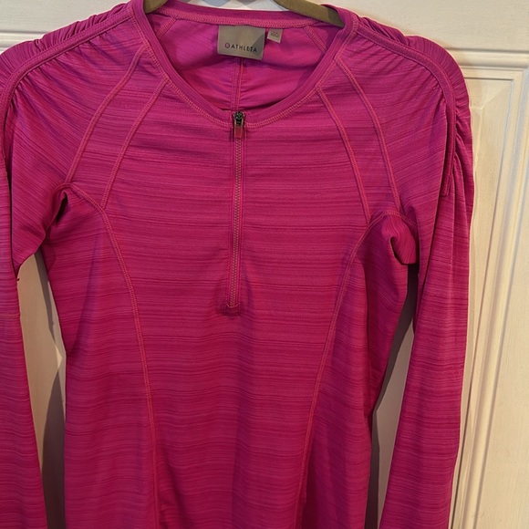ATHLETA ATHLETIC HALF ZIP PULLOVER, size XS..color is fuschia. - Picture 3 of 4